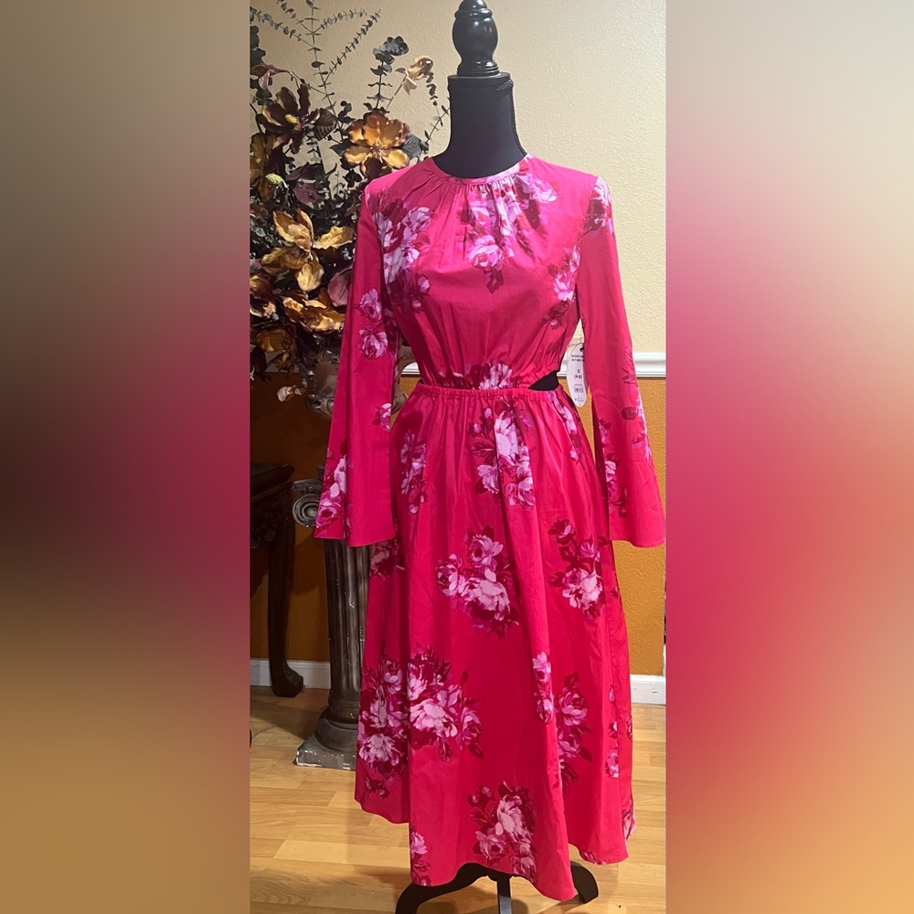NWT Scoop Floral Side Cut Out Midi Dress, Size Small (4-6)